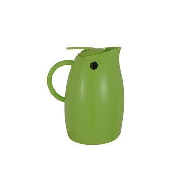 Green Plastic Coffee Pot with Glass Lined Inner Vacuum Insulated